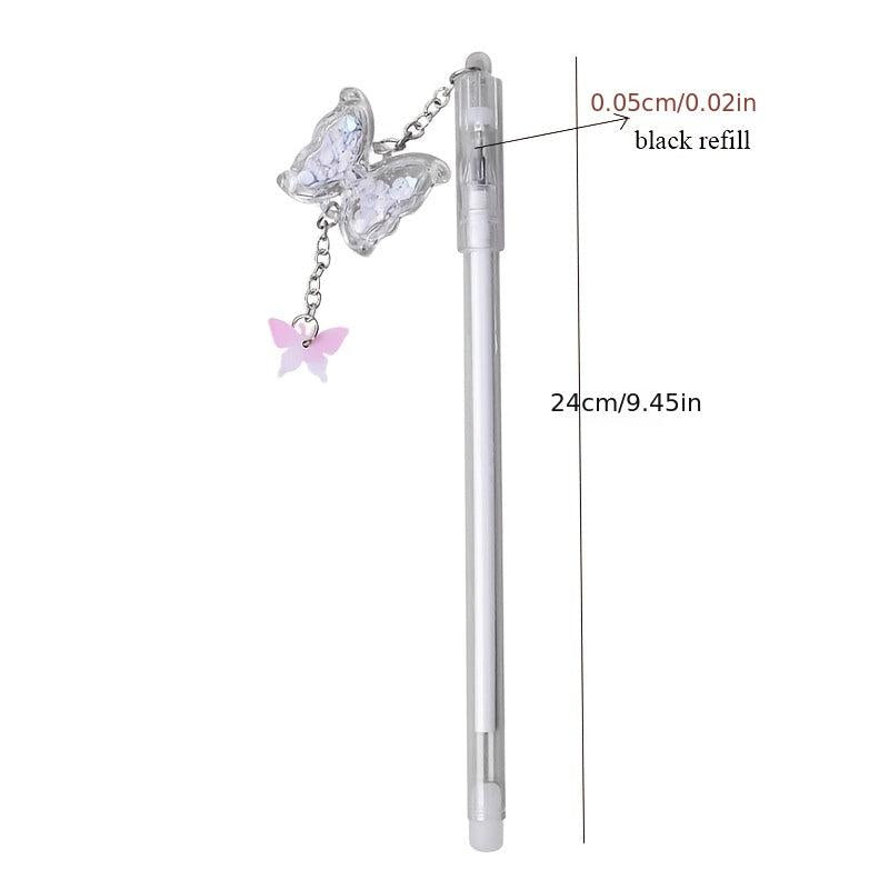 4pcs Butterfly Pendant Gel Pens Small Fresh Student Exam Signature Pen
