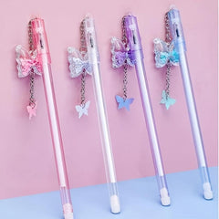4pcs Butterfly Pendant Gel Pens Small Fresh Student Exam Signature Pen