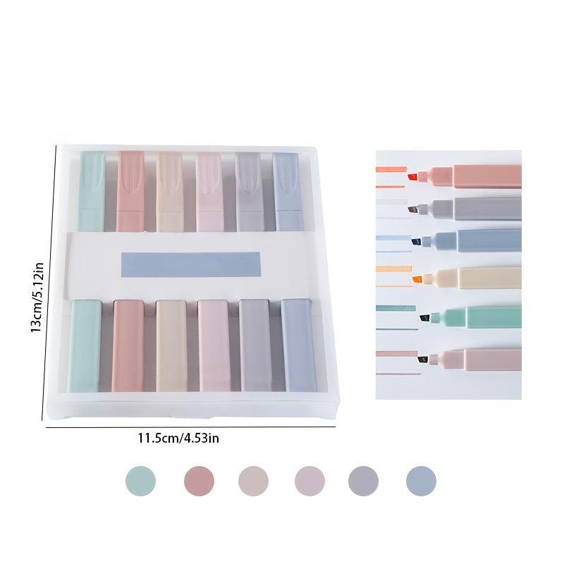 12 PCS Morandi Stroke Fluorescent Marker Set