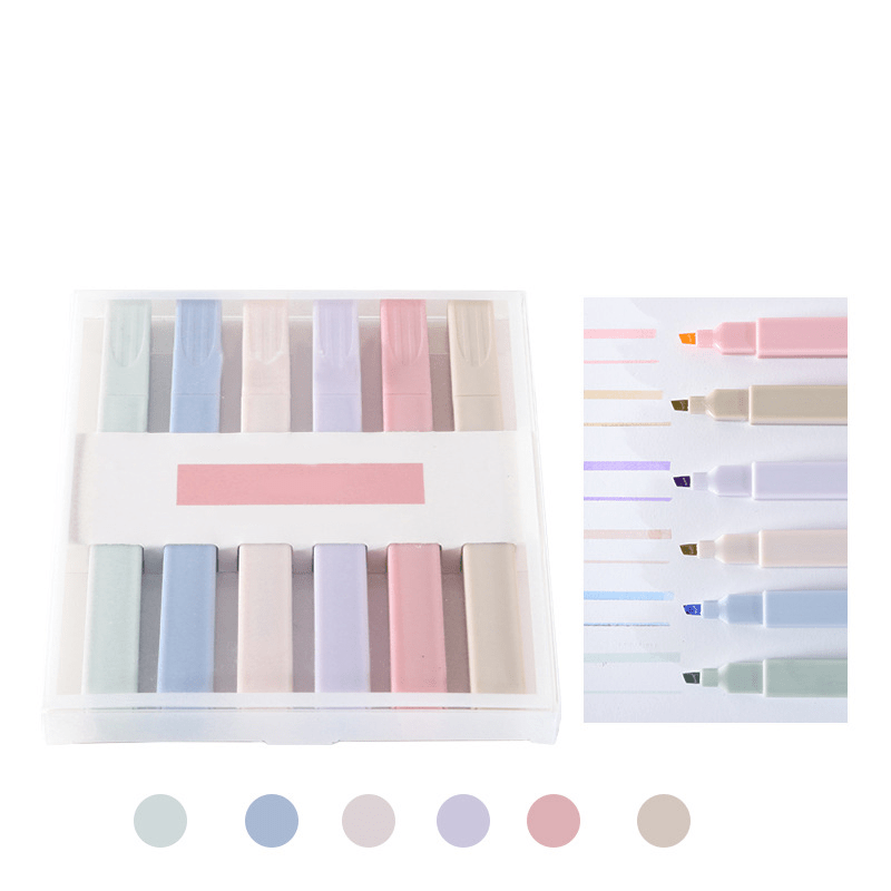 12 PCS Morandi Stroke Fluorescent Marker Set