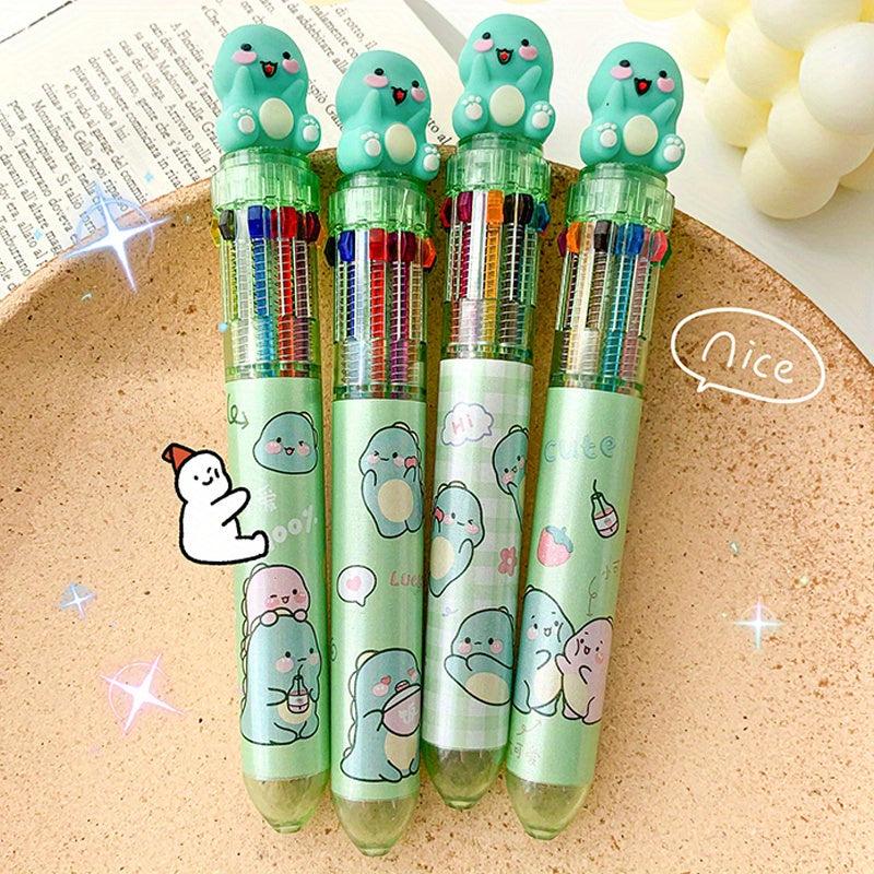 10 Colorful 0.5mm Retractable Ballpoint Pens for Cartooning