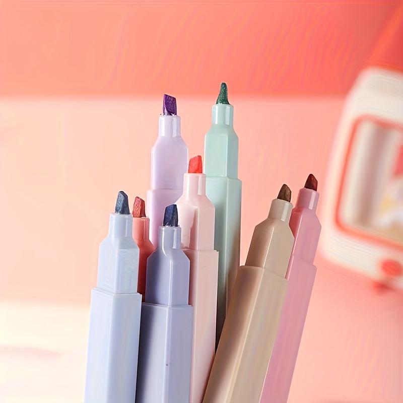 One Bag 6 Morandi Highlighter Bag Soft Head Hand Account Marker Pen Student