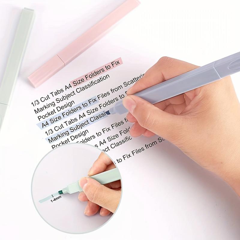 One Bag 6 Morandi Highlighter Bag Soft Head Hand Account Marker Pen Student