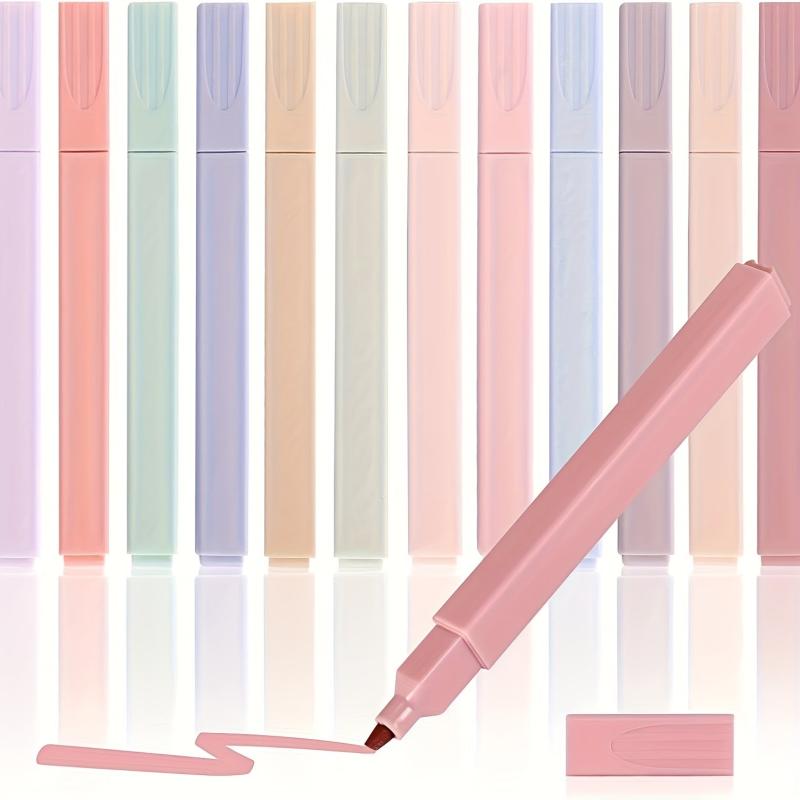 One Bag 6 Morandi Highlighter Bag Soft Head Hand Account Marker Pen Student