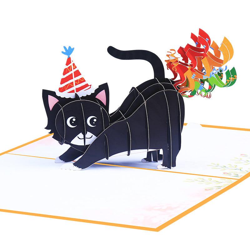 3D Pop up Rainbow Kitten Birthday Card - Perfect for Birthdays