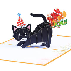 3D Pop up Rainbow Kitten Birthday Card - Perfect for Birthdays