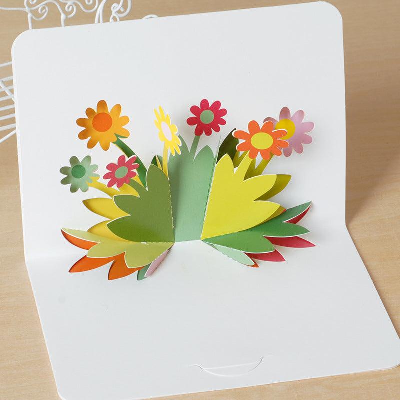 3D Folding Greeting Card Birthday Thank You Message Card
