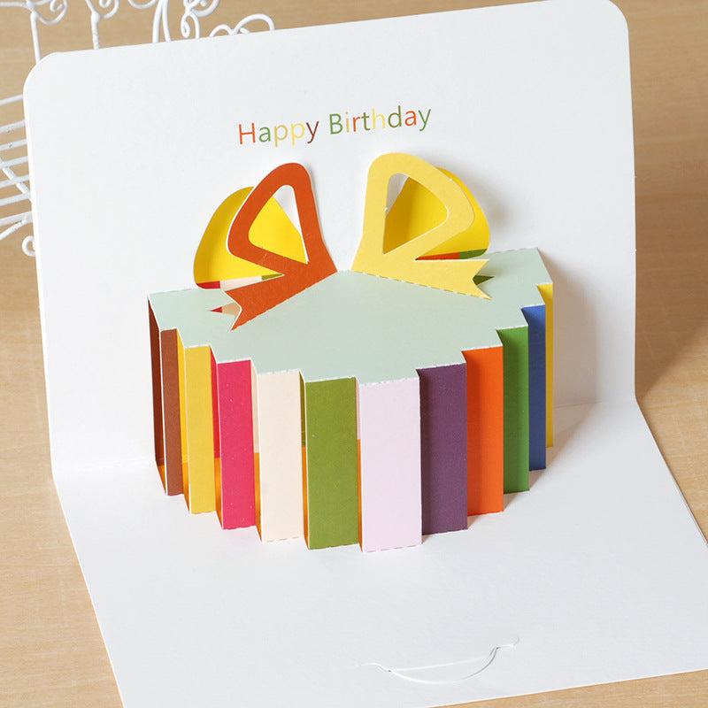 3D Folding Greeting Card Birthday Thank You Message Card
