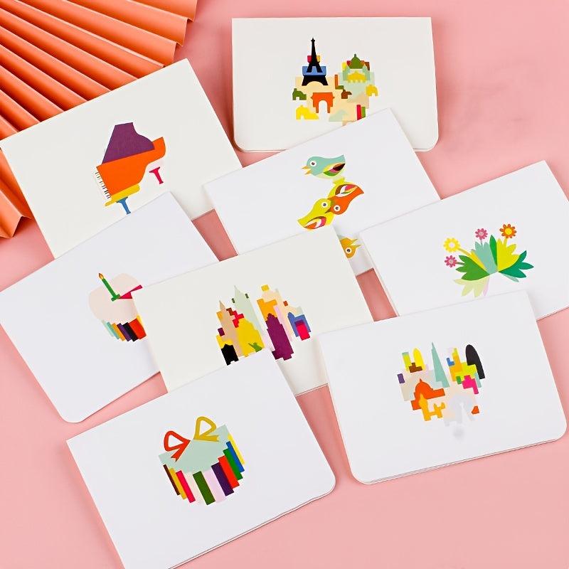 3D Folding Greeting Card Birthday Thank You Message Card