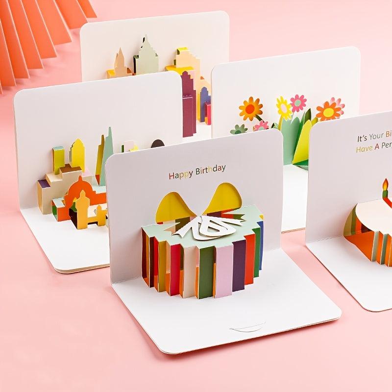 3D Folding Greeting Card Birthday Thank You Message Card