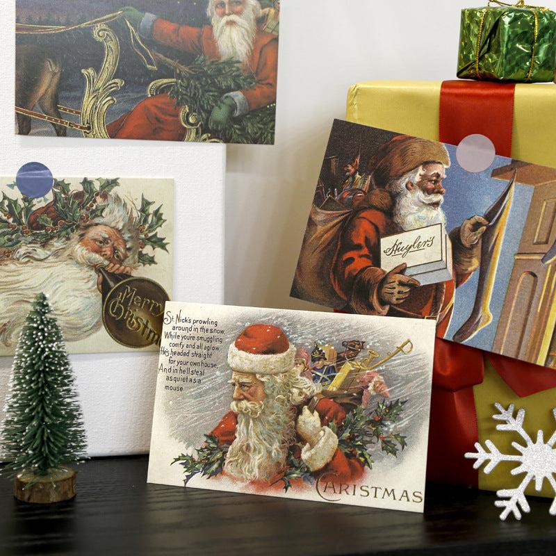 30pcs Christmas Postcards Wall Decoration Cards Christmas Photos Background