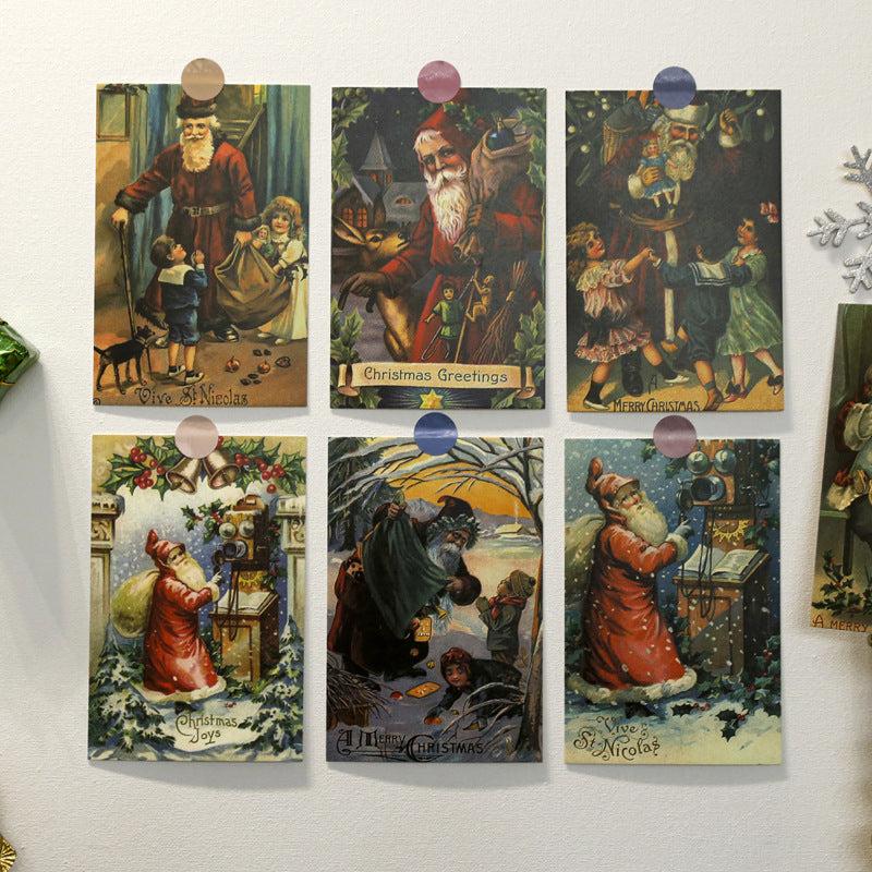 30pcs Christmas Postcards Wall Decoration Cards Christmas Photos Background
