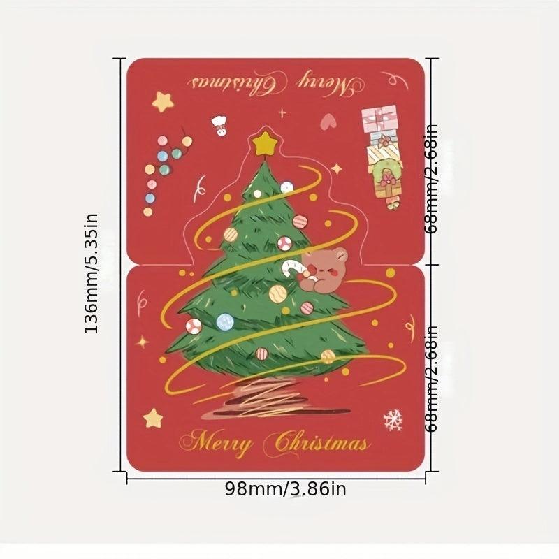 10pcs Christmas Hot Stamping Greeting Card Giftgiving Thanksgiving Greeting