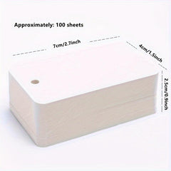 100 Blank Double Sided Word Card Business Message DIY Gift Note Paper