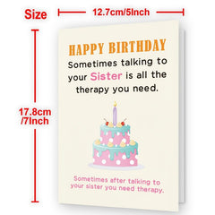 Sister Birthday Card Funny Happy Birthday Card To Sister