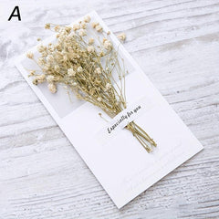 Dried Flower Blessing Card for Women, After Sales Cartoon Design