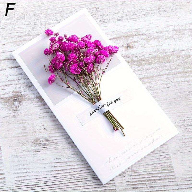 Dried Flower Blessing Card for Women, After Sales Cartoon Design