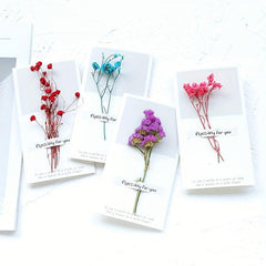 Dried Flower Blessing Card for Women, After Sales Cartoon Design