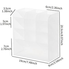Transparent Frosted Pen Holder 13 Grids Large Capacity Multifunctional Storage