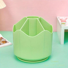 Large Capacity Rotating Pen Holder with Divided Storage Box