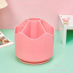 Large Capacity Rotating Pen Holder with Divided Storage Box