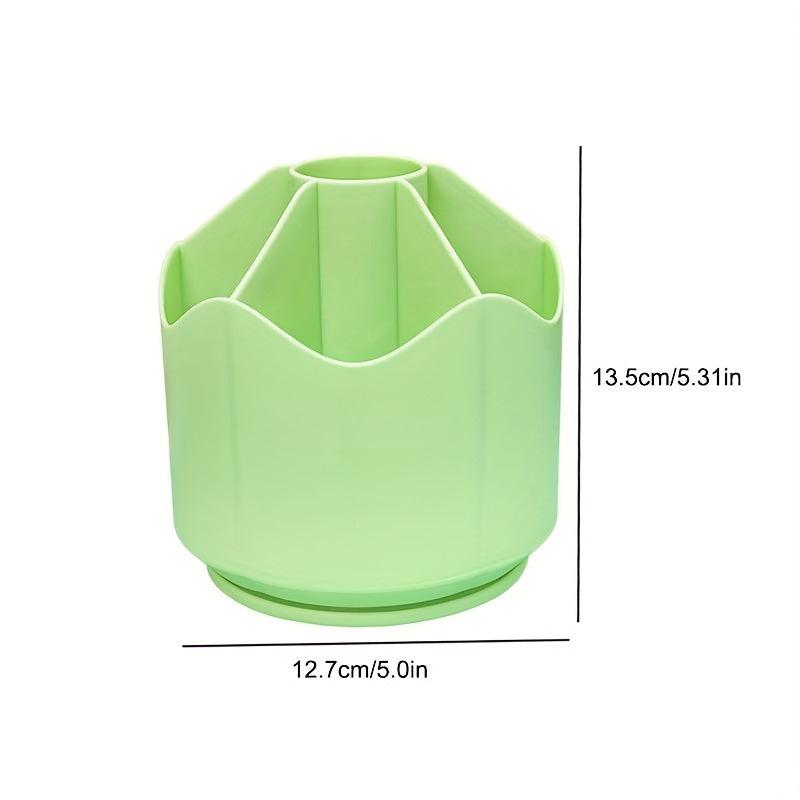 Large Capacity Rotating Pen Holder with Divided Storage Box