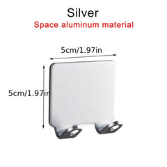 2pcs Punching Shaver Rack Men's Shaver Storage Hook Wall Shelf Bathroom