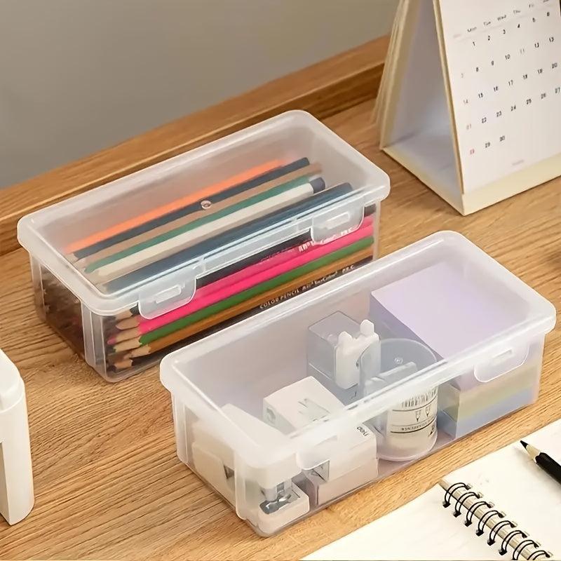 Large Capacity Transparent Pencil Storage Box Student Pen Container