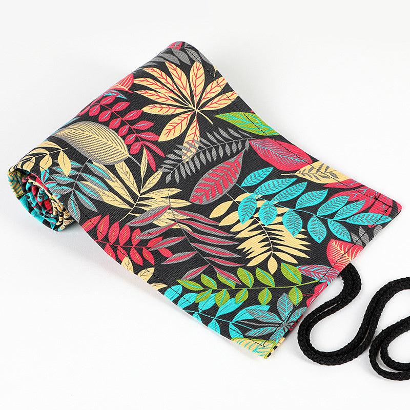Custom Print Canvas Craft Pencil Bag with 24 Grid Storage