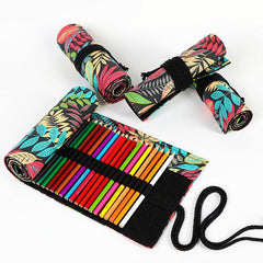 Custom Print Canvas Craft Pencil Bag with 24 Grid Storage