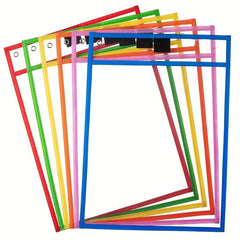 6pcs Oversized Reusable Dry Erase Pocket Sleeves for Teachers & Students