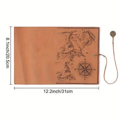 Vintage Treasure Map Roll Pencil Case Leather Large Capacity Stationery Box