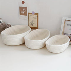 Woven Nordic Cotton Rope Storage Baskets