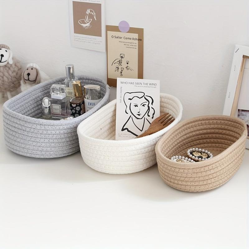 Woven Nordic Cotton Rope Storage Baskets