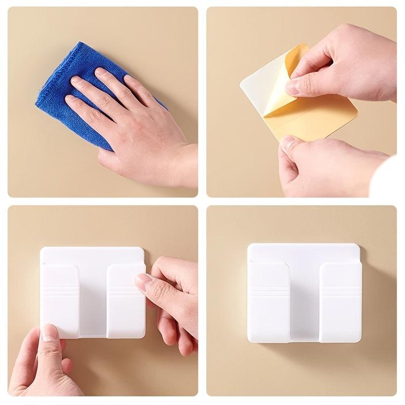 Wall Mounted Phone Charging Bracket Remote Control Storage Box