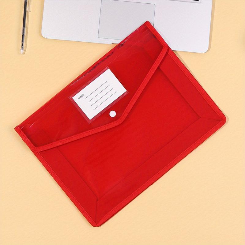 Large Capacity A4 File Bag Waterproof Transparent Button Bag