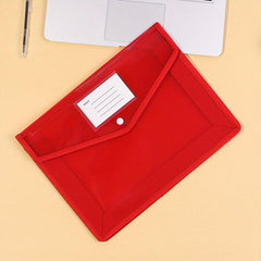 Large Capacity A4 File Bag Waterproof Transparent Button Bag