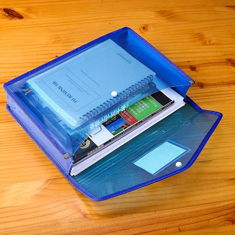 Large Capacity A4 File Bag Waterproof Transparent Button Bag