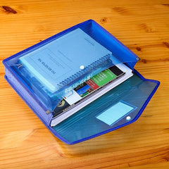 Large Capacity A4 File Bag Waterproof Transparent Button Bag