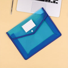 Large Capacity A4 File Bag Waterproof Transparent Button Bag