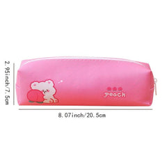 Cute PU Leather Pencil Bag - Ideal for Students and Girls