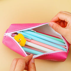Cute PU Leather Pencil Bag - Ideal for Students and Girls