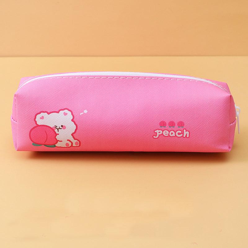 Cute PU Leather Pencil Bag - Ideal for Students and Girls