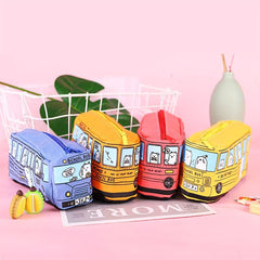 Canvas Pencil Bag Large Capacity Cartoon Pencil Case