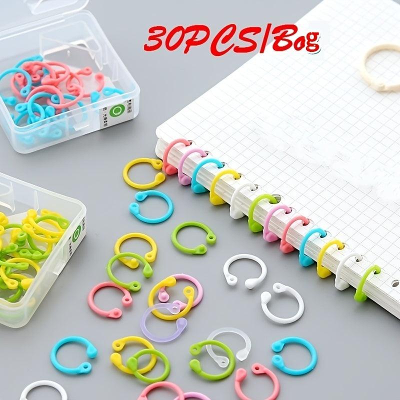 30 Loose Leaf Rings Boxed Opening Ring Card Punching Storage