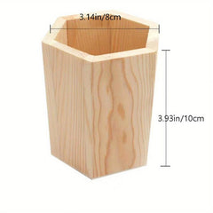 Wooden Pen Holder for Office Desktop Organization