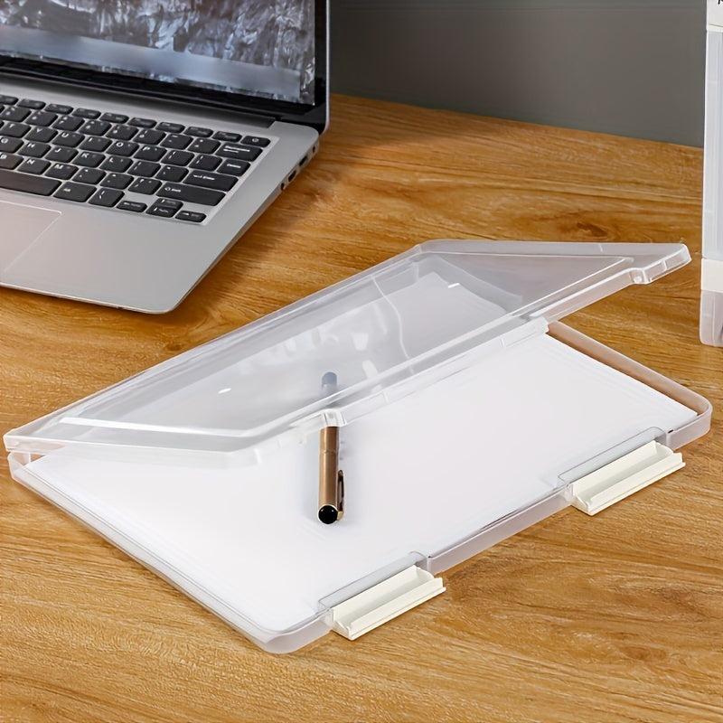 Transparent A4 File Storage Box for Office Supplies