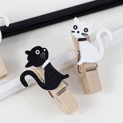 10pcs Cartoon & Cat Memo Clip 1.37in 0.78in w/ Hemp Rope