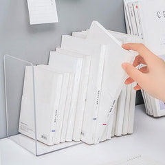 2pcs Acrylic Non Slip Bookend Desk Storage Support Bookends