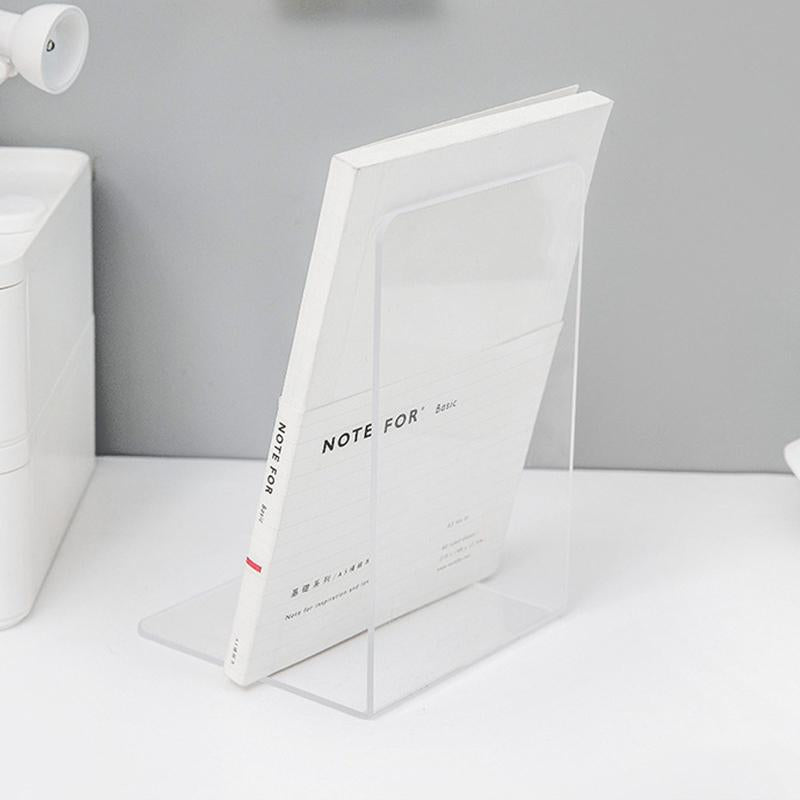 2pcs Acrylic Non Slip Bookend Desk Storage Support Bookends